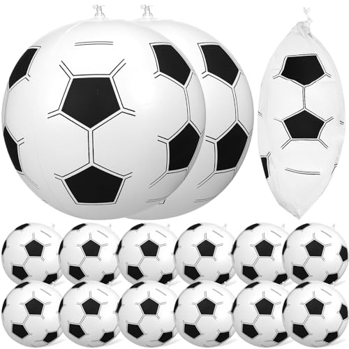 MOLUCKFU 15 Palloni da Spiaggia Gonfiabili in PVC Bianco, Pratici e Comodi per Giochi all'Aperto e Feste, Palloni da Calcio Gonfiabili per Piscina e Spiaggia