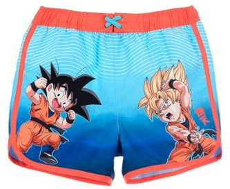 Dragon Ball Z Costume da Bagno per Ragazzi, Pantaloncini da Bagno, Boxer da Bagno per Bambini, Taglie 4 ai 12 Anni (IT, età, 10 Anni, Regular, Blu)