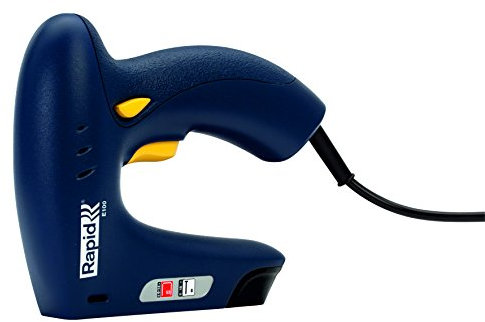Rapid E100 Elektrotacker – Elektrische Tackerpistole für Klammern Typ 53 (6–14 mm) und Nägel Typ 8 (15 mm) – Leichtes Gehäuse, Sicherheitsnase, Ergonomisches Design