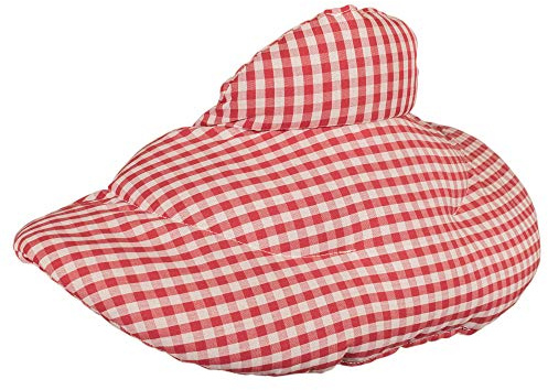 Bio Coussin de nuque avec col montant - Rouge et blanc - Coussin aux grains d'épeautre - Coussin épaules et cou - Coussin chauffant (chaud ou froid)