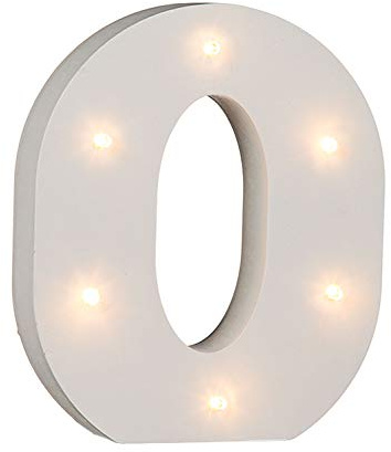 Out of the blue Lampada Blue, lettera O in legno, con 6 LED