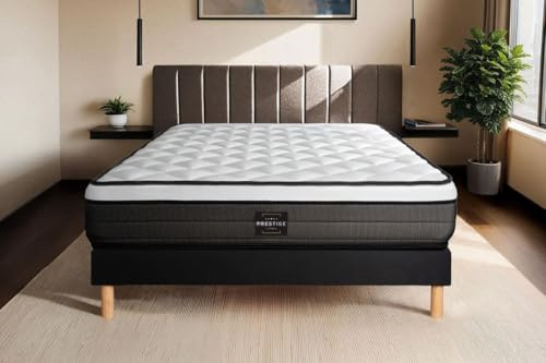 Prestige literie Matelas Suite 140x200 Ressorts ensachés, mémoire de Forme 5 Zones | Epaisseur : 26 cm | Confort : Equilibré