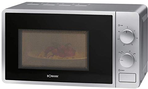 Bomann® Mikrowelle | 700 Watt | 6 Stufen | 20 Liter Garraum | 360° Drehteller | Timer mit Endsignal | Microwelle | Microwellengerät | MW 6014 CB silber
