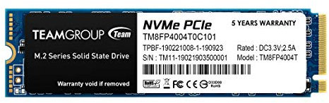 TEAMGROUP MP34 4TB mit DRAM SLC Cache 3D NAND TLC NVMe 1.3 PCIe Gen3x4 M.2 2280 interne SSD (Lese-/Schreibgeschwindigkeit bis zu 3.500/2.900 Mbit/s) kompatibel mit Laptop & Desktop-PC TM8FP4004T0C101