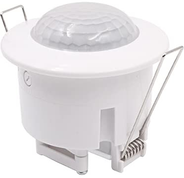 Tiardey 360 Degree PIR Motion Sensor White Recessed Ceiling Mounted Occupancy Light Switch Presence Detector for Home Security