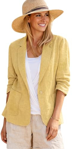 Mina Self Summer Jackets for Women Yellow Lightweight Light Weight Casual Fashion Dressy Trendy Beach Women's Jacket Womens Yellow L