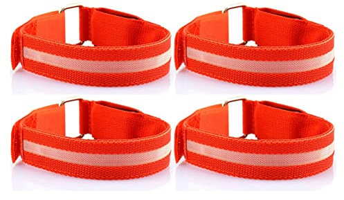 LED Pferdebeingurte Set mit 4 Stück - Leuchthalsbänder für Haustiere - Outdoor Sport Reitausrüstung - Reitausrüstung - Nylon Equine Gürtel - Hufschutz Stiefel - Verstellbare Hundehalsbänder