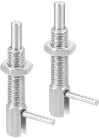 sourcing map 2 pistoni retrattili per indicizzazione, M10 l, in acciaio inox, con molla, perno di bloccaggio telescopico con dado, per macchinari e cantieri navali