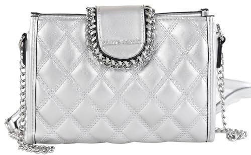 PIERRE CARDIN Damentasche, Kunstleder, Kunstleder, Kunstleder, groß, Shopper, Schultertasche, multifunktional, Damenhandtasche, Shopper, Kunstleder, groß, silber, 20 cm x 14 cm x 6 cm