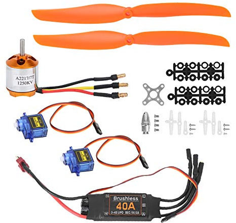 High Torque 9G Servo 8060 Propeller 1250kV Motor sin Escobillas 40A Combinación para Superficie RC, Funciones de Protección Completa, Ideal para Pilotos Experimentados (#1)