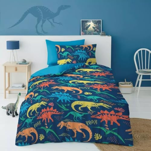NIMORA Kids Duvet Cover Set – Super Soft Reversible Polyester Bedding for Boys & Girls, Single Size (Dino Roar Boys, Single)