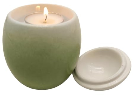 Dorephine Ceramic Tealight Holder, Candle Holder Ceramic Votive Candle Stand For Home Office Bedroom Gifts & Decor (Green Egg)