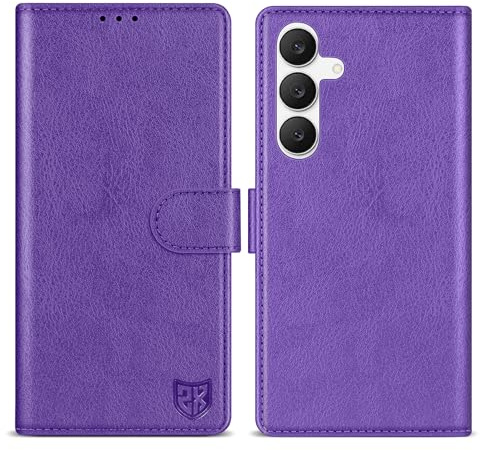 ZZXX for Samsung Galaxy S25 FE Wallet Case with [RFID Blocking] Card Slot Kickstand Magnetic Closure PU Leather Flip Fold Protective Phone Case for Galaxy S25 FE Case Wallet(Purple-6.7 inch)