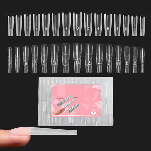 240 Faux Ongles En Gel Formes Sandwich, 14 tailles capsules Americaine Ongle| Destiné À La Manucure Quotidienne, Aux Soins De Beauté À Domicile, Aux Salons De Mode Et