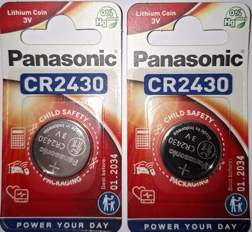 Panasonic CR2430 Lot de 2 piles 3V au lithium