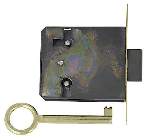 Amig - Built-in Furniture Lock | High Safety Standard with Trap Key | Corrosion Resistant Frosted Brass | Easy Installation for Small & Large Furniture, Mate, 25 mm, Brass