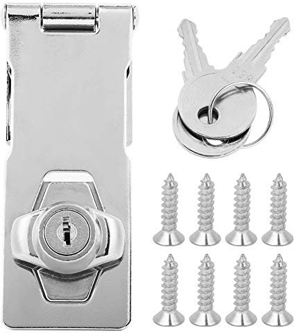 Cerraduras de Cerrojo con Llave, Perilla de Cerradura de Gabinete de Aleación de Zinc Cerradura con Llave Cromada Cerradura de Seguridad con Tornillos para Gabinetes de Puertas Pequeñas - 4 Pulgadas