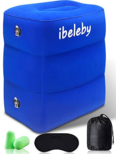 iBeleby® Flugzeug Fußstütze, Aufblasbares Reisekissen für Kinder zum Schlafen, Höhenverstellbares Beinstützkissen in Büro & Zuhause, Reise-Bettkasten für Kleinkinder, Tragbares Reisezubehör für Langen