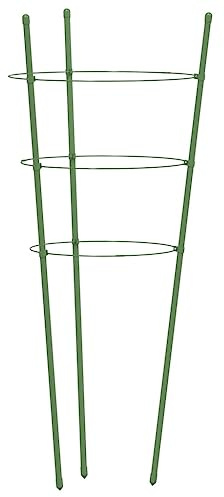 vidaXL Supports pour Plantes de Jardin 3 Anneaux 5pcs Vert 45 cm Acier, Support de Plantes, Cage à tomates, Support de Plantes grimpantes