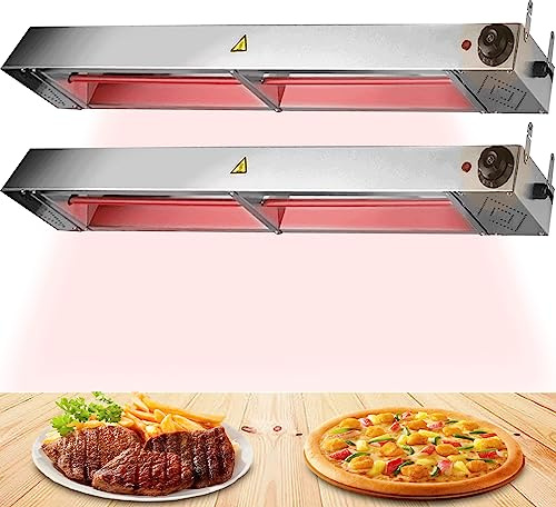 2pc Lámpara de Calor de Alimentos Comercial, Calentadores de Buffet Acero Inoxidable, Calentador Alimentos para Buffets y Hoteles - Garantizar el Sabor de los Platos(Size:60cm)