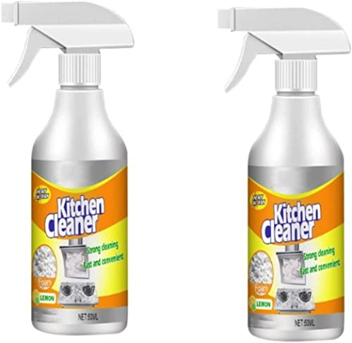 Detergente multiuso da cucina, sgrassatore spray resistente per la cucina, detergente per macchie di olio pesante, potente schiuma per rimuovere le macchie per la pulizia della cucina (2 pezzi)