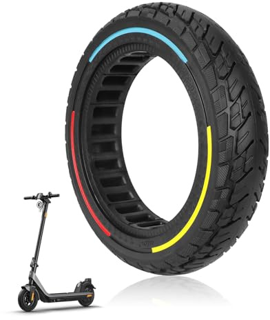 HPGAAVD 10x2.125 Ruedas Macizas para Patinete Electrico, 10 Pulgadas Ruedas de Patinete para Ninebot F20 F25 F30 F40，250 x 54 Neumáticos Delanteros/Traseros Antideslizantes y Antipinchazos-1pcs
