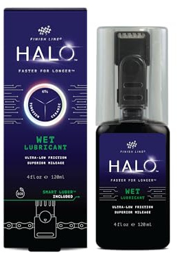 Halo Wet Bike Chain Lubricant | Premium Bicycle Care for Extended Drivetrain Performance Efficiency | Bottle with Smart Luber, 4 fl oz / 120 ml