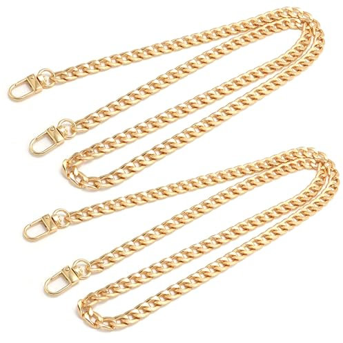 Taschenkette Gold 120 cm Schultergurt Schulterriemen Kette für Taschen 2 STK Metall Taschenriemen Schulterriemen Kette für DIY Handtaschen