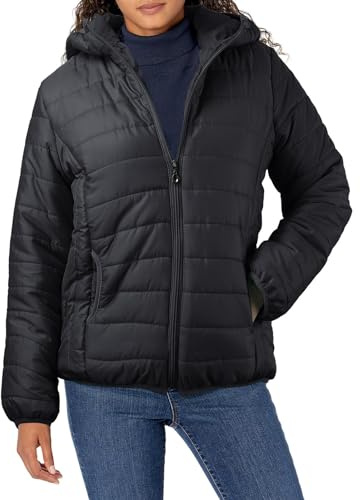 NAFING Doudoune Hiver Femme, Veste Légère Avec Capuche, Blouson Duvet Matelassé, Anorak Chaude, Manteau Zippée, Parka Confortable, Doudoune De Randonnée