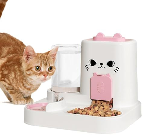 Teksome Automatischer Katzenfutterspender,Automatischer Katzenfutternapf - Intelligenter automatischer Katzenfutterautomat | Trockenfutterspender mit großer Kapazität, robuster Katzenfutterspender und