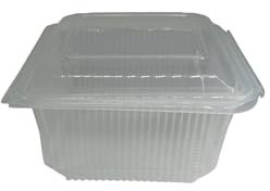 Générique 50 Barquettes Alimentaires Micro-ondables Transparentes 1000 cc en Plastique Polypropylène (PP) avec Couvercle à Charnière - Idéales pour Stockage