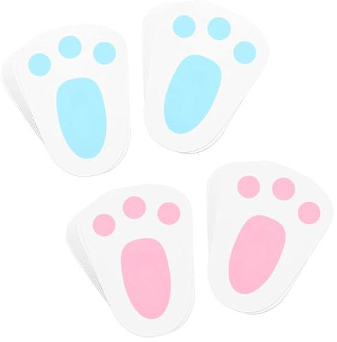 PWCTNT Coniglietto pasquale, 100 impronte di lepre pasquale, decorazione per casa, giardino, grandi piedi di coniglio per caccia alle uova di Pasqua, giochi di Pasqua