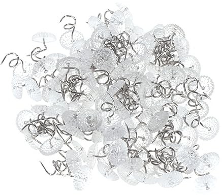 PERSELOSO 100 Pezzi Chiodi per Tappezzeria Antiscivolo Trasparente e Resistente per Copriletti e Tovaglie Facili da Usare Mantengono Segni