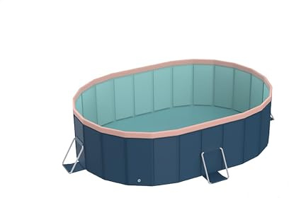 Beuiosda Foldable Pool, 1.8m Oval PVC Non Inflatable Pools for Kids and Adults, Piscinas Grandes Familiares para Patios, Foldable Dog Pool Swimming Pool, Portable Swimming Pools