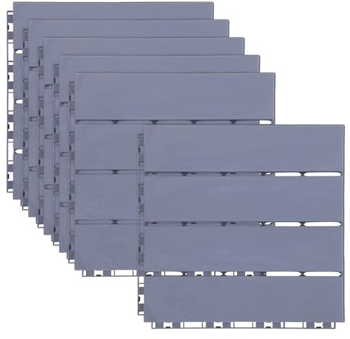 Uonlytech Baldosas de Plástico Entrelazadas para Terraza Azul Gris, 6 Piezas, Revestimiento de Suelo Resistente Intemperie, Antideslizante para Balcón, Jardín y Baño Exterior E Interior