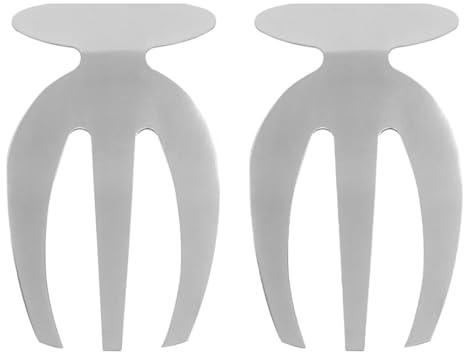 Angoily Tenedores para Servir Ensalada 2 Unidades Acero Inoxidable Plateado Multifuncional Resistente para Hogar Restaurante Cocina Utensilios Auxiliares