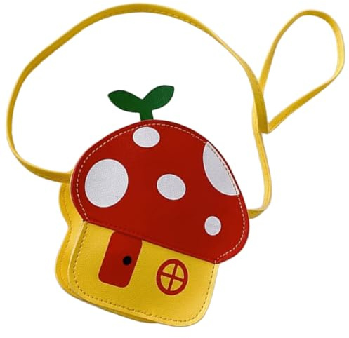 Tofficu Bolso Bandolera Hecho de Cuero PU Ligero y Portátil Forma de Seta para Niña Adecuado para Uso al Aire Libre y Viajes