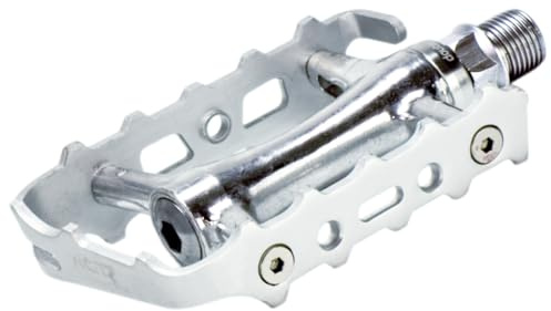 NC-17 Trekking Pro - Pedales de Aluminio para Bicicleta de montaña con reflectores, rodamientos y Eje de Cromo y molibdeno, 251 g por par, Pedal Trekking Pro, Plata