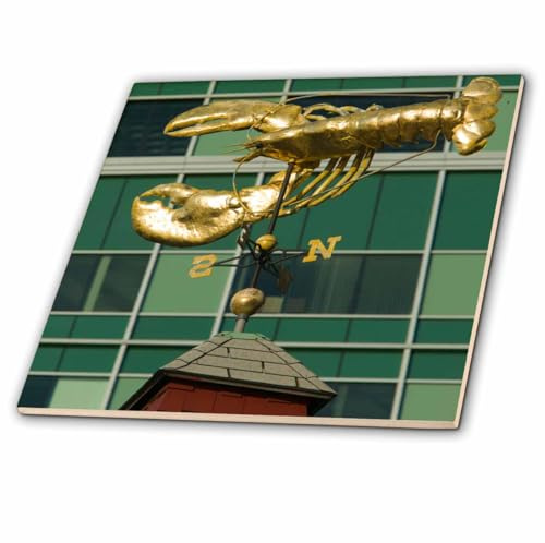 3dRose Massachusetts, Boston Harbor, Lobster Weather Vane - US22 WBI0145 - Walter Bibikow 8 Inch Ceramic Tile