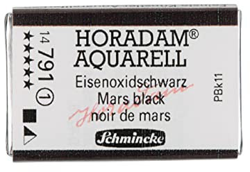 Schmincke – HORADAM® AQUARELL - feinste Künstler-Aquarellfarben, 791 Eisenoxidschwarz, 14 791 043, 1/1 Näpfchen