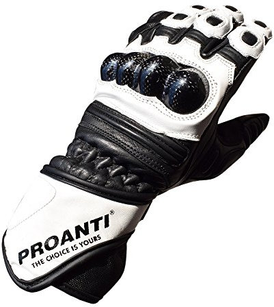 PROANTI Motorradhandschuhe Race Leder Motorrad Herren Damen Handschuhe - Größe M