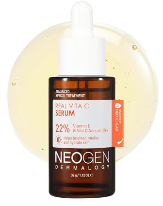 DERMALOGY by NEOGENLAB Real Vita C Serum 1.12 oz (32g) - Sérum éclaircissant et hydratant pour le visage avec 22% de vitamine C (acide ascorbique pur), vitamine E, vitamine B5 et niacinamide