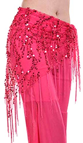 Forbestest Señora Women cadera danza del vientre accesorios de la bufanda de la correa de la cintura de la falda de Bellydance desgaste de la cadena Wrap adultos de la danza