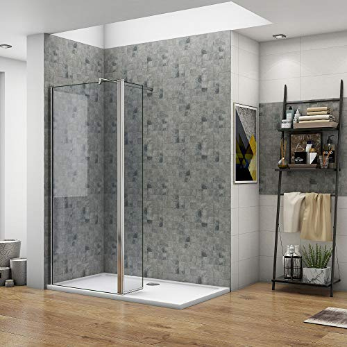 Walk In 70x200cm più Paretina Mobile Da 40cm Vetro 8mm Temperato Trasparente Anticalcare Con Barra Stabilizzatrice da 70-120 cm