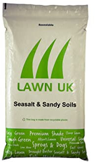 Seasalt and Sandy Soil Grass Seed Lawn UK - 1KG - for Salty and Sandy Soils - Fine, Luxury Seed - 20sqm Coverage - for Harsh Climates - Thick Coverage