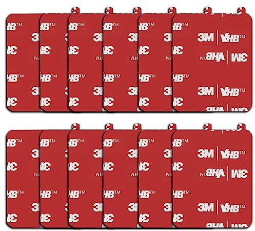 12 Pack 1.96 in x 1.57 in (40*50mm) Very High Bond Sticky Adhesive Replacement,Double Sided Pads Gule for Dashboard Windshield Suction Cup Phone Holder Car DVR Home Suction Hooks GPS Navigation