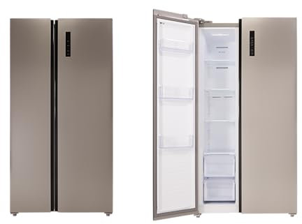Respekta Side-by-Side Kühl-Gefrierkombination mit Eiswürfelbereiter Inox Look AC178IX-18/178 cm Höhe / 91 cm Breite / 331 L Kühlanteil / 174 L Gefrieranteil/mit No Frost Technologie