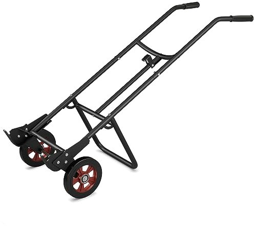 COSTWAY Carretilla para Tambores, Soporta hasta 545 kg, Carro de Mano Metal con 2 Ruedas de Goma y Asas de EVA, Gancho de Campana con Resorte para Fijación de Tambores