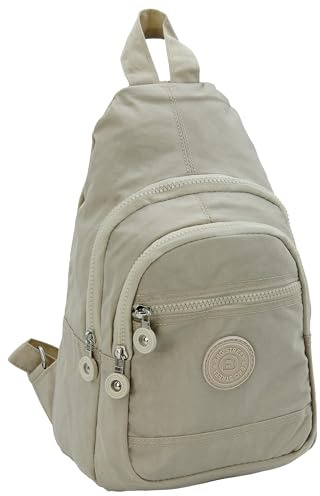 CF CATTERFELD Damen City-Rucksack aus Nylon - sehr leichter sportlicher Daypack Freizeit Fahrrad - Beige