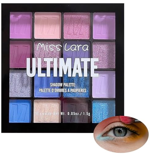 Xumann Purple Blue Eyeshadow Palette, 16Color Long Lasting Waterproof Eye Shadow Pallets for Women Make up